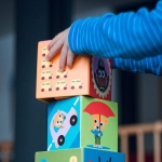 image of a child stacking blocks